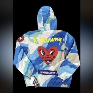 NWT Keith Haring Hoodie / jacket; Blue/Blue size M